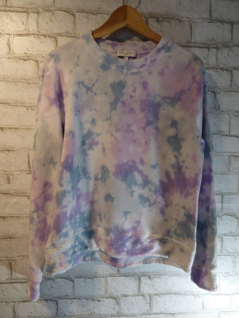 Michael Stars Celeste Reversible Pullover Tie Dye Sweatshirt Small NEW